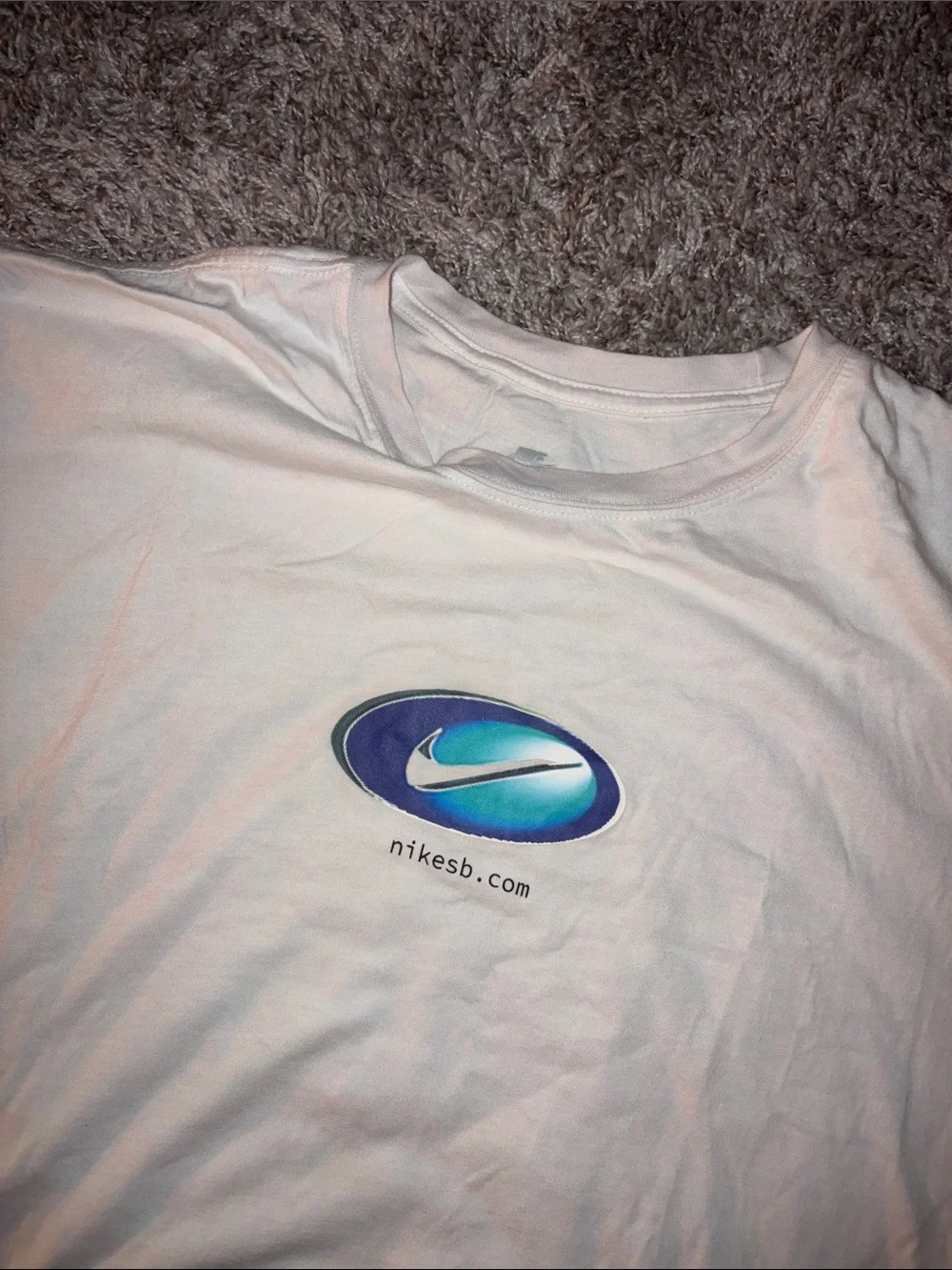 Nike SB White SB Tee with Blue Graphic